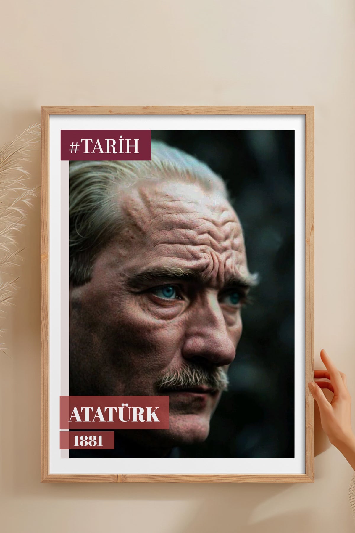 HOMEPACK Ahşap Çerçeveli Tablo Çerçeveli Poster Sanatsal Modern Duvar Dekoru TK-10818