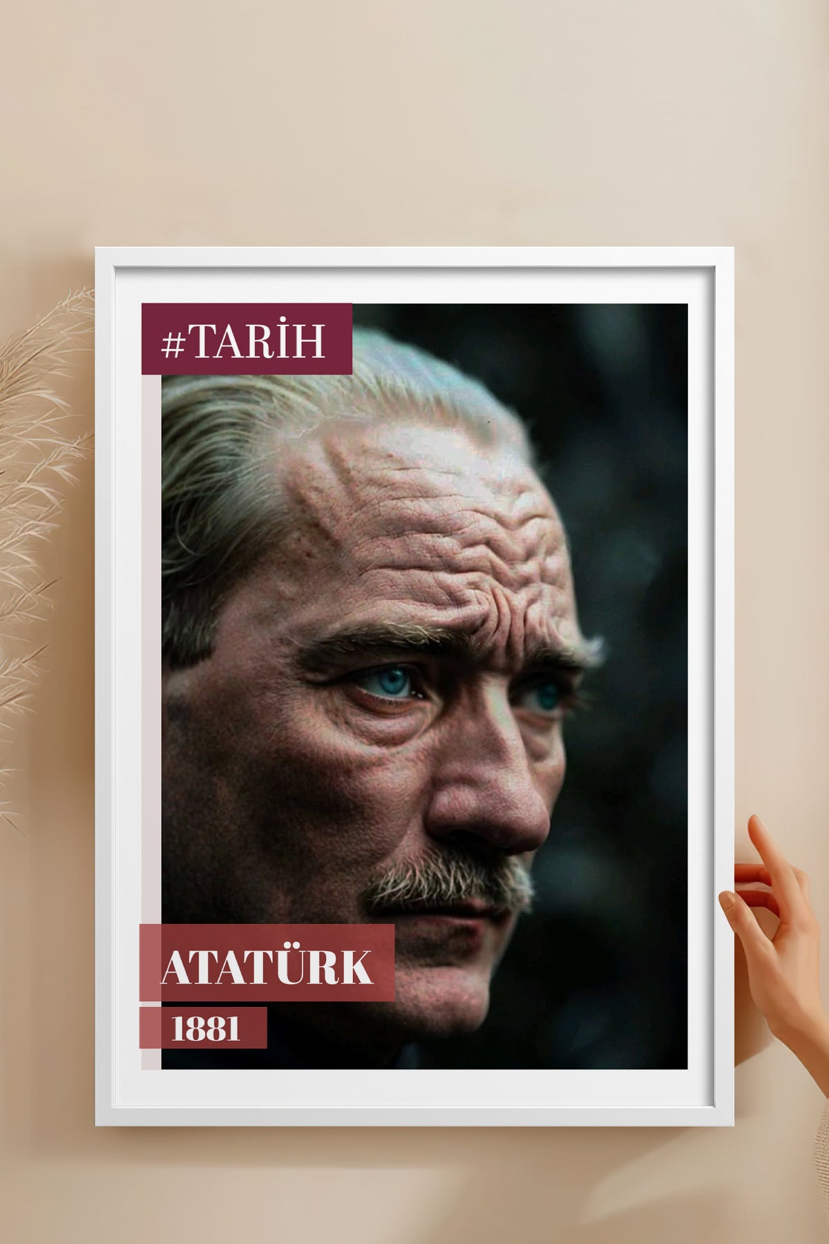 HOMEPACK Ahşap Çerçeveli Tablo Çerçeveli Poster Sanatsal Modern Duvar Dekoru TK-10818