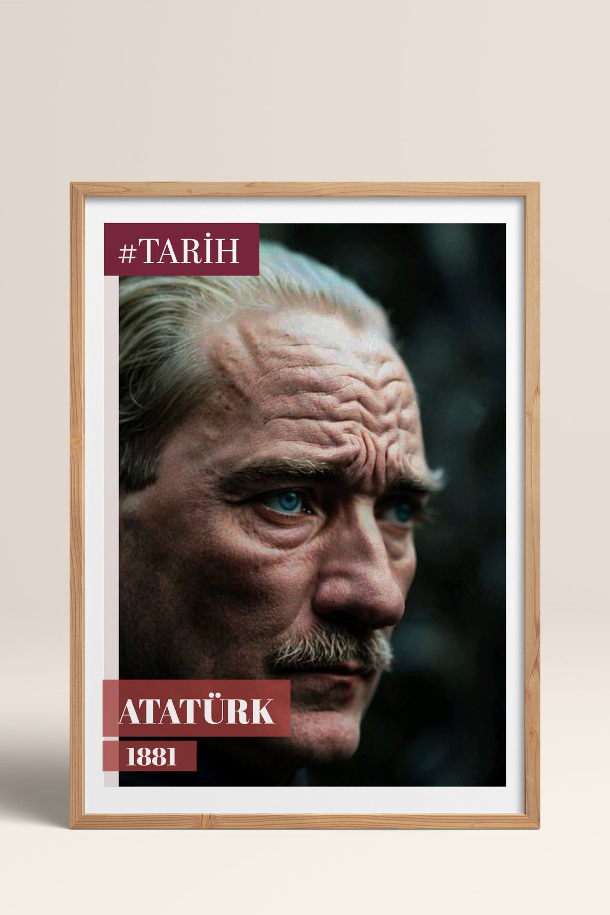 HOMEPACK Ahşap Çerçeveli Tablo Çerçeveli Poster Sanatsal Modern Duvar Dekoru TK-10818