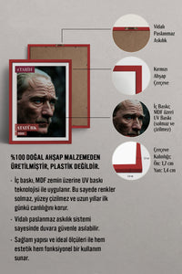 HOMEPACK Ahşap Çerçeveli Tablo Çerçeveli Poster Sanatsal Modern Duvar Dekoru TK-10818