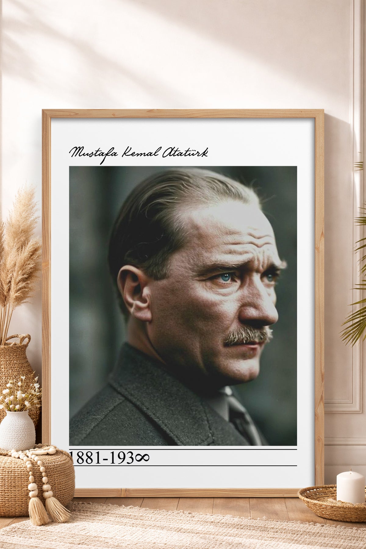 HOMEPACK Ahşap Çerçeveli Tablo Çerçeveli Poster Sanatsal Modern Duvar Dekoru TK-10819