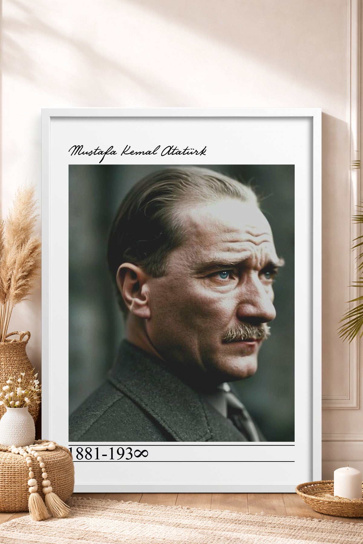 HOMEPACK Ahşap Çerçeveli Tablo Çerçeveli Poster Sanatsal Modern Duvar Dekoru TK-10819