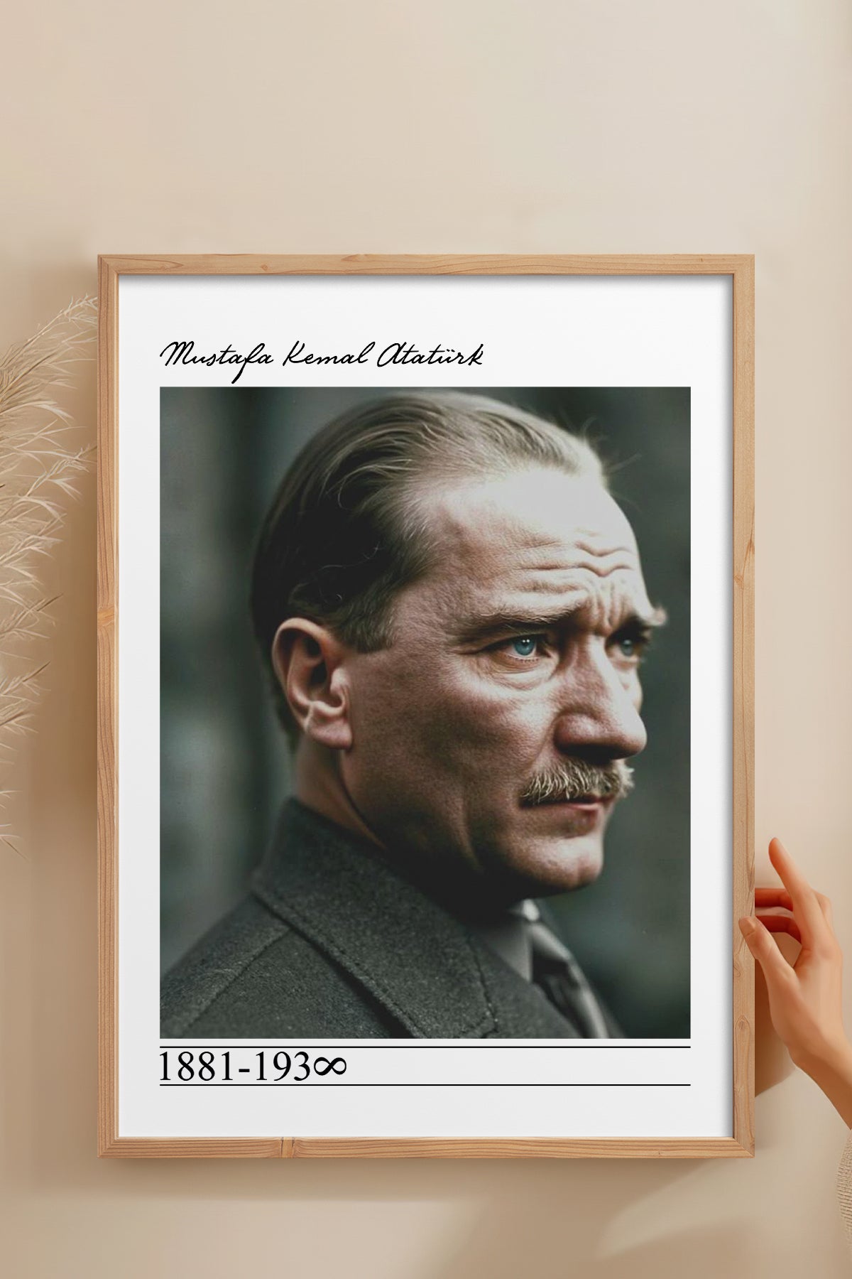 HOMEPACK Ahşap Çerçeveli Tablo Çerçeveli Poster Sanatsal Modern Duvar Dekoru TK-10819