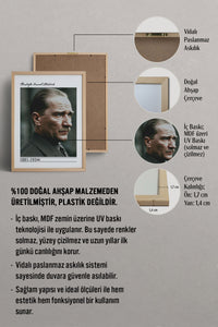 HOMEPACK Ahşap Çerçeveli Tablo Çerçeveli Poster Sanatsal Modern Duvar Dekoru TK-10819