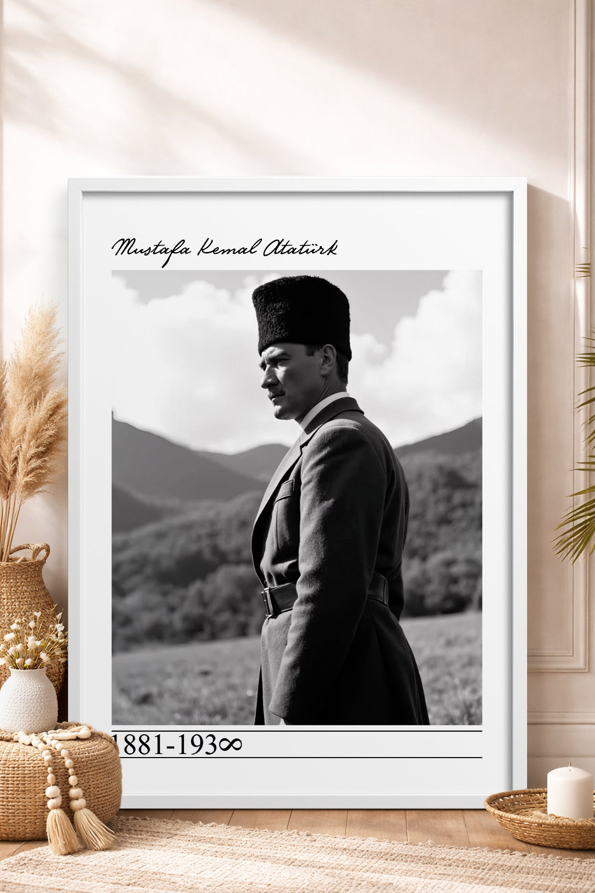 HOMEPACK Ahşap Çerçeveli Tablo Çerçeveli Poster Sanatsal Modern Duvar Dekoru TK-10820
