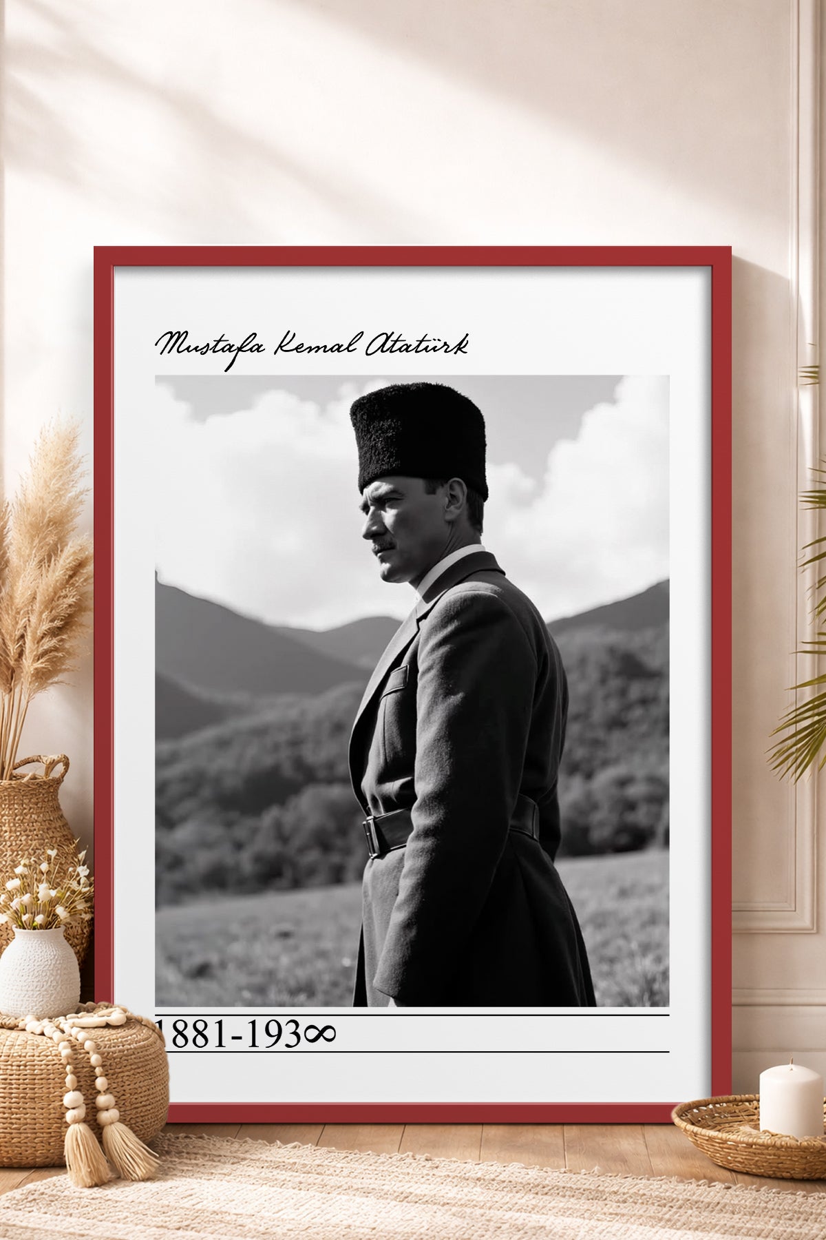 HOMEPACK Ahşap Çerçeveli Tablo Çerçeveli Poster Sanatsal Modern Duvar Dekoru TK-10820