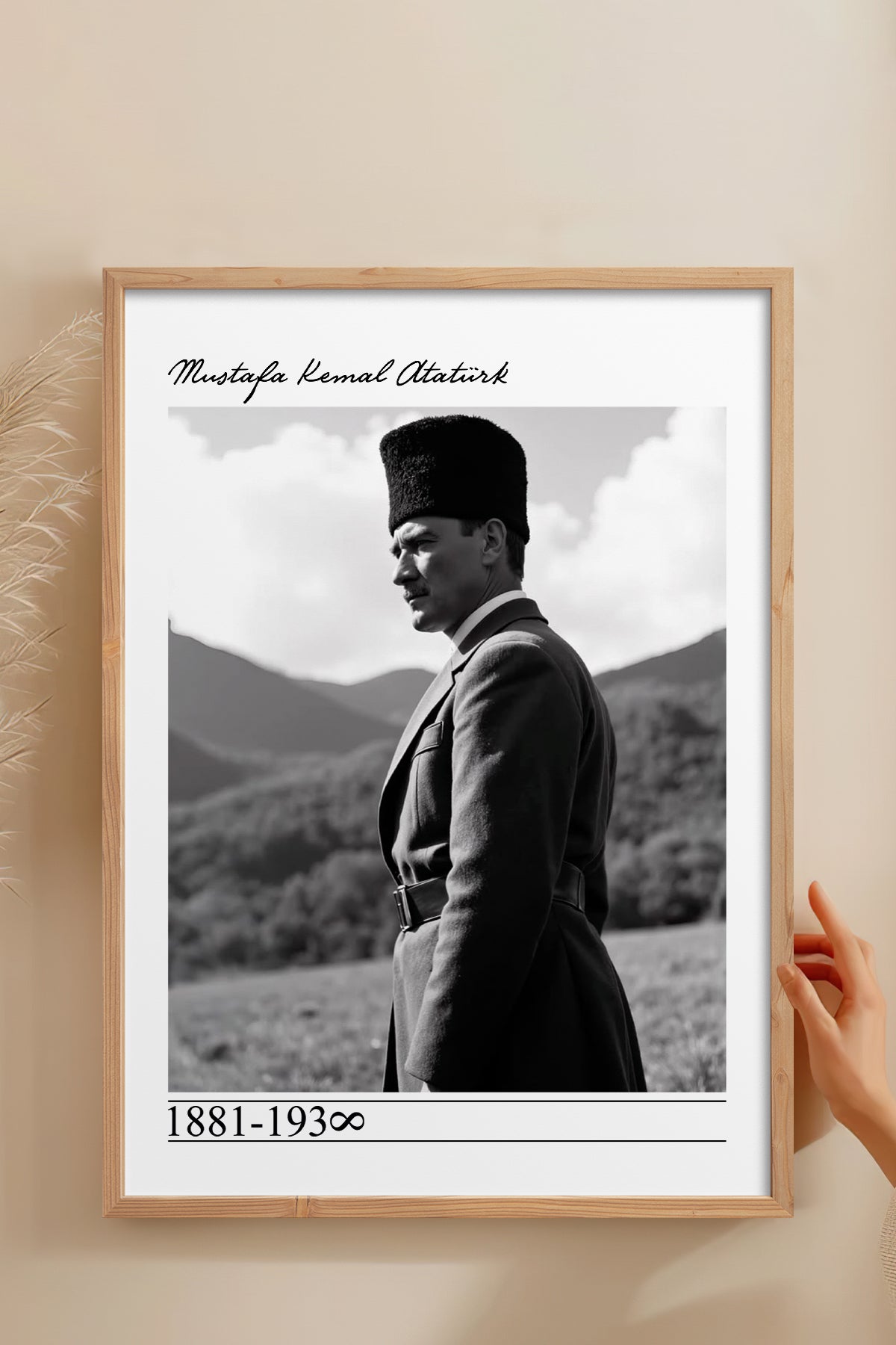 HOMEPACK Ahşap Çerçeveli Tablo Çerçeveli Poster Sanatsal Modern Duvar Dekoru TK-10820