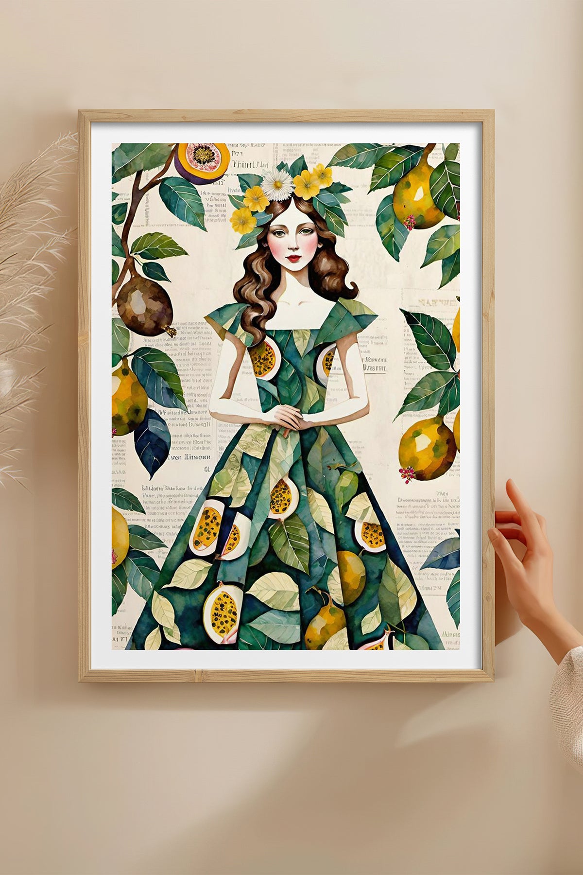 HOMEPACK Ahşap Çerçeveli Tablo Çerçeveli Poster Sanatsal Modern Duvar Dekoru TK-1083