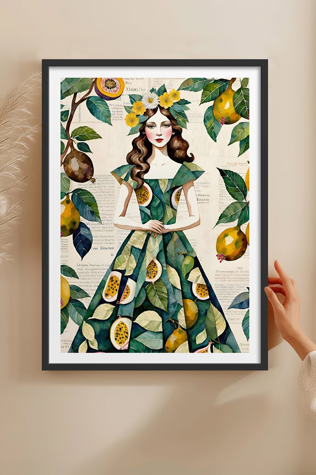 HOMEPACK Ahşap Çerçeveli Tablo Çerçeveli Poster Sanatsal Modern Duvar Dekoru TK-1083