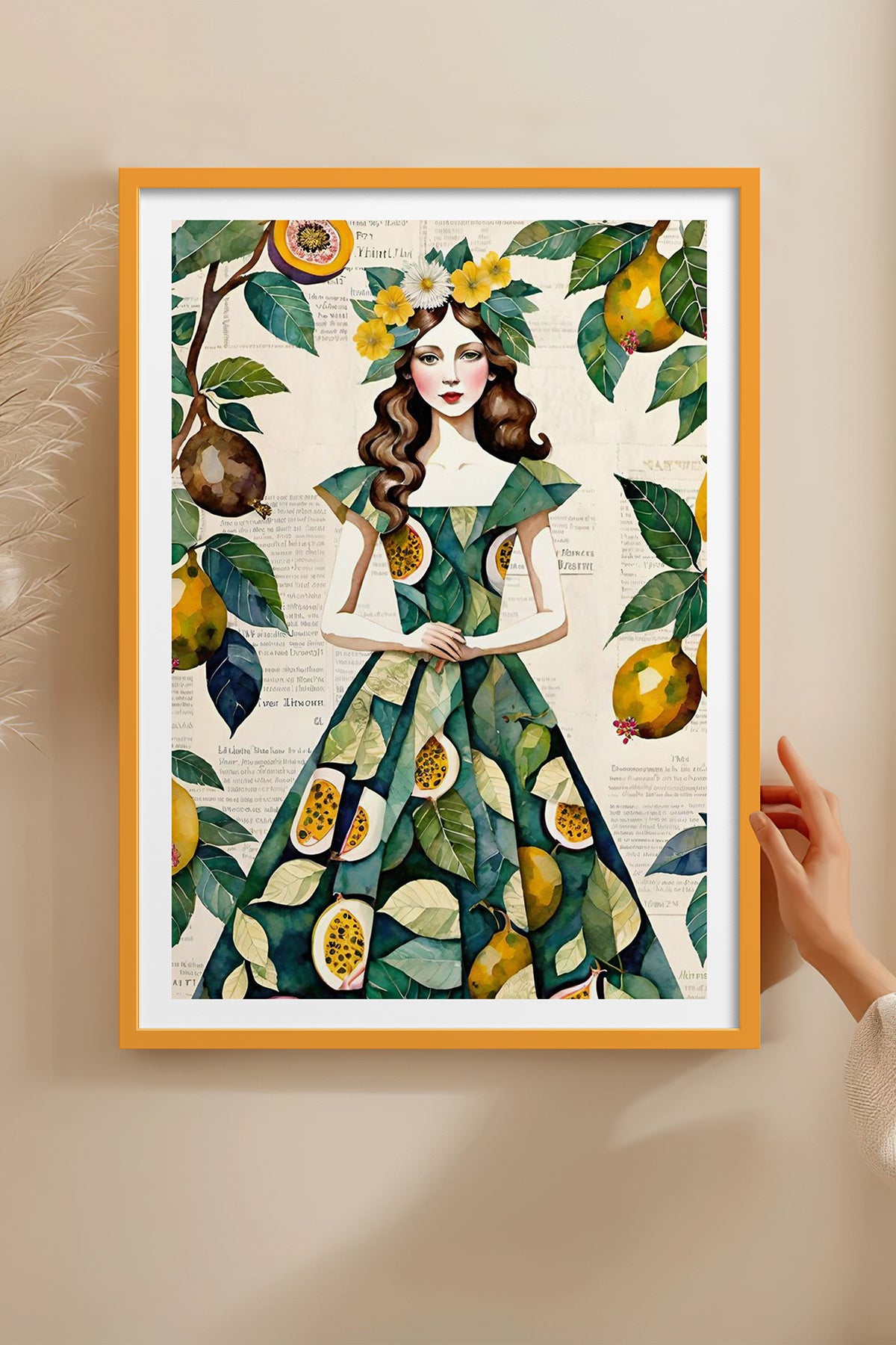 HOMEPACK Ahşap Çerçeveli Tablo Çerçeveli Poster Sanatsal Modern Duvar Dekoru TK-1083