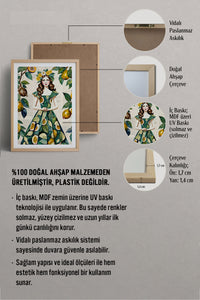 HOMEPACK Ahşap Çerçeveli Tablo Çerçeveli Poster Sanatsal Modern Duvar Dekoru TK-1083