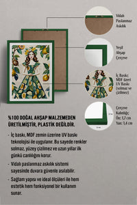 HOMEPACK Ahşap Çerçeveli Tablo Çerçeveli Poster Sanatsal Modern Duvar Dekoru TK-1083
