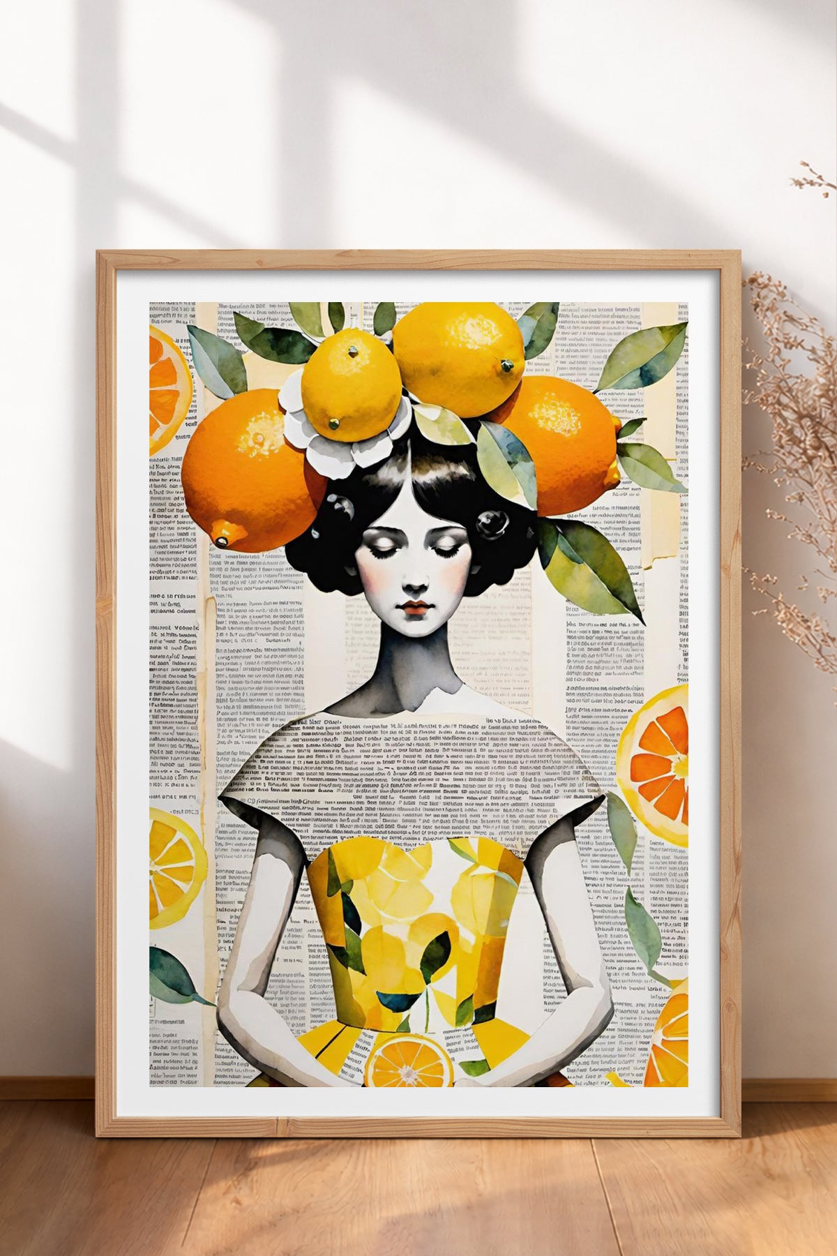 HOMEPACK Ahşap Çerçeveli Tablo Çerçeveli Poster Sanatsal Modern Duvar Dekoru TK-1084