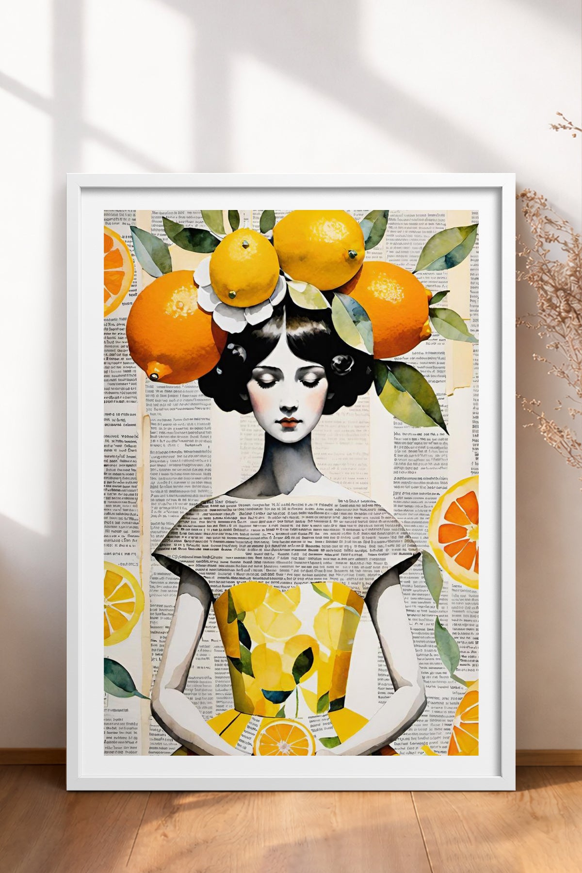 HOMEPACK Ahşap Çerçeveli Tablo Çerçeveli Poster Sanatsal Modern Duvar Dekoru TK-1084