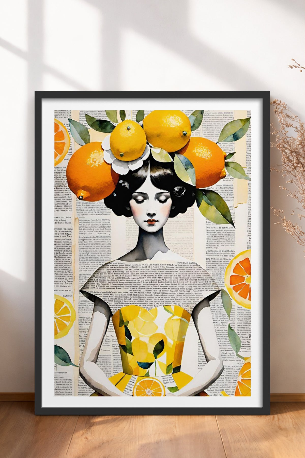 HOMEPACK Ahşap Çerçeveli Tablo Çerçeveli Poster Sanatsal Modern Duvar Dekoru TK-1084