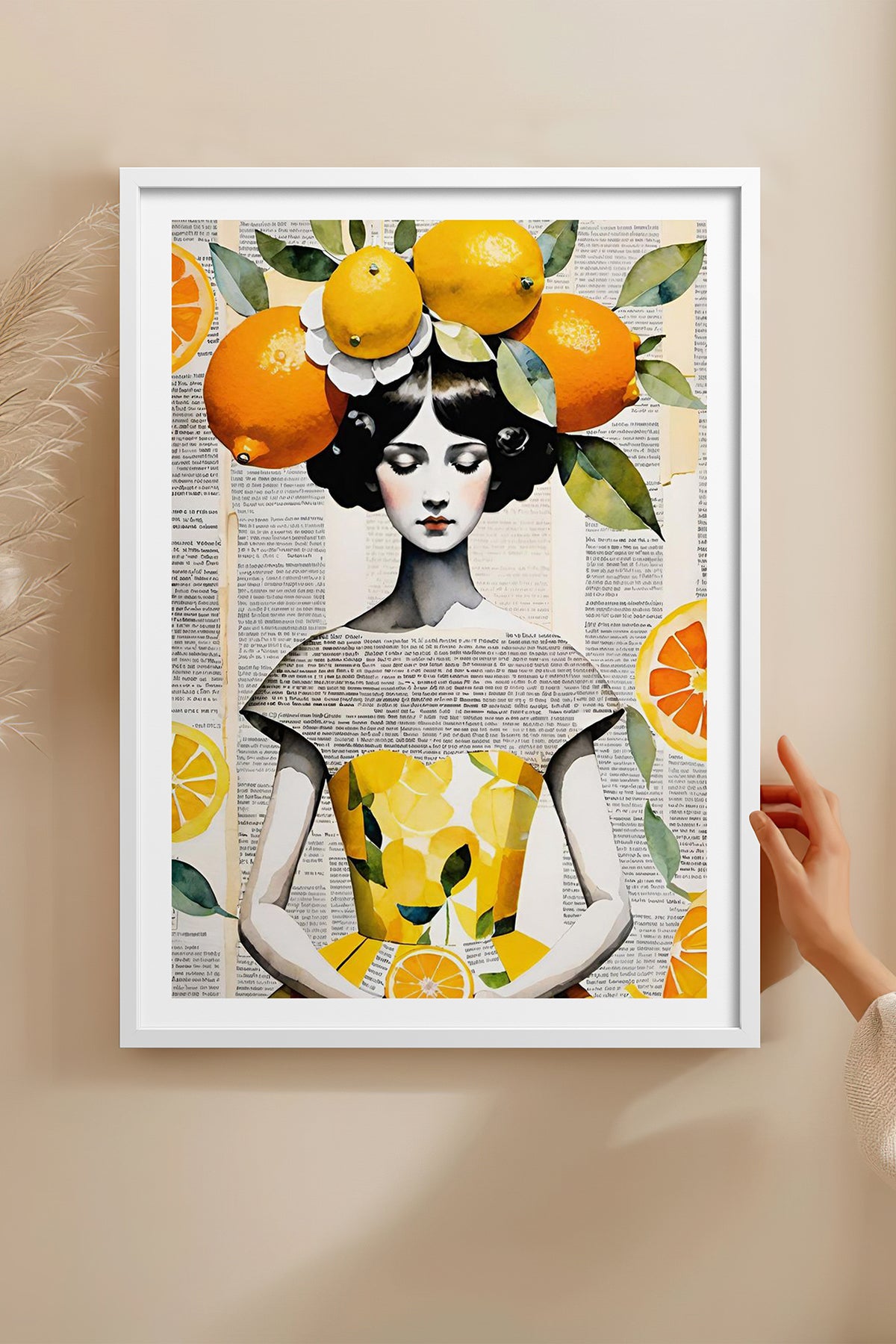 HOMEPACK Ahşap Çerçeveli Tablo Çerçeveli Poster Sanatsal Modern Duvar Dekoru TK-1084