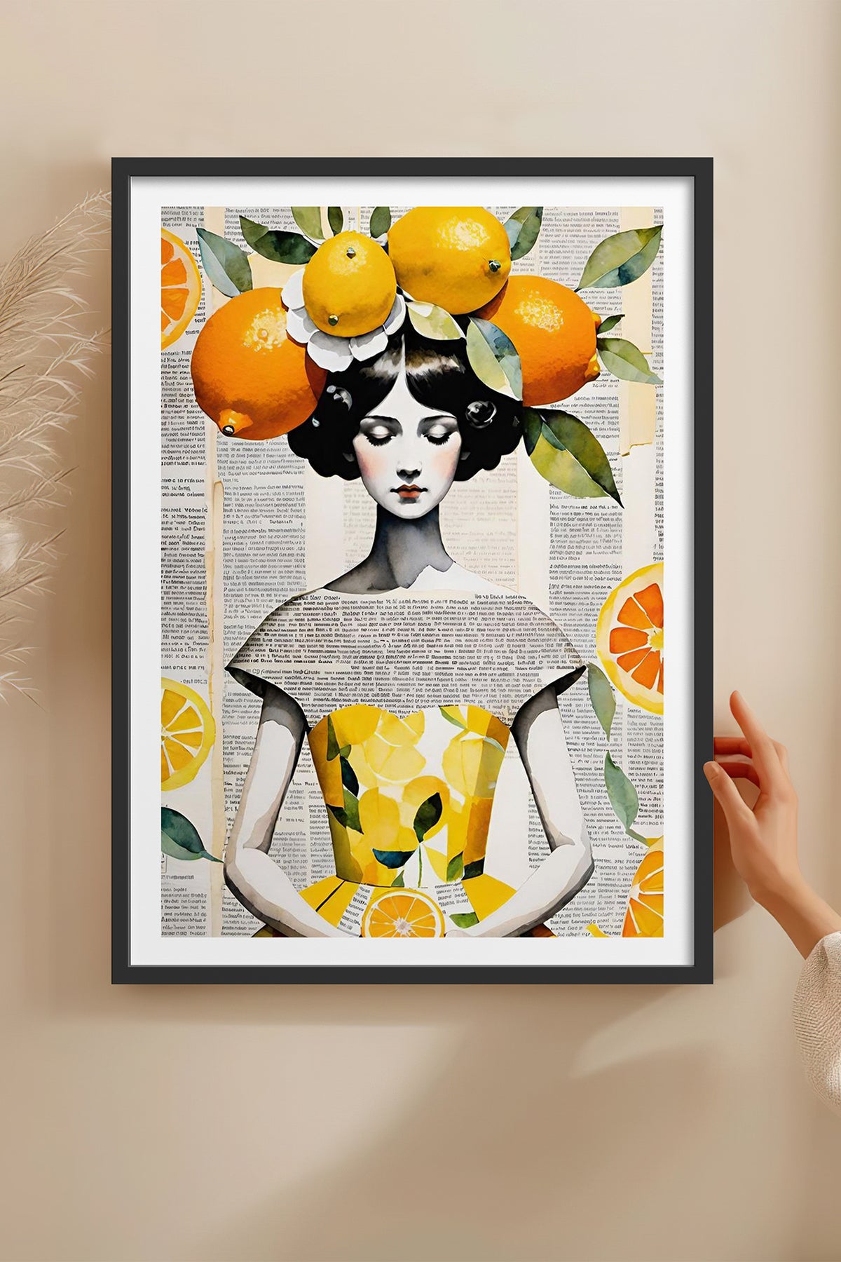 HOMEPACK Ahşap Çerçeveli Tablo Çerçeveli Poster Sanatsal Modern Duvar Dekoru TK-1084