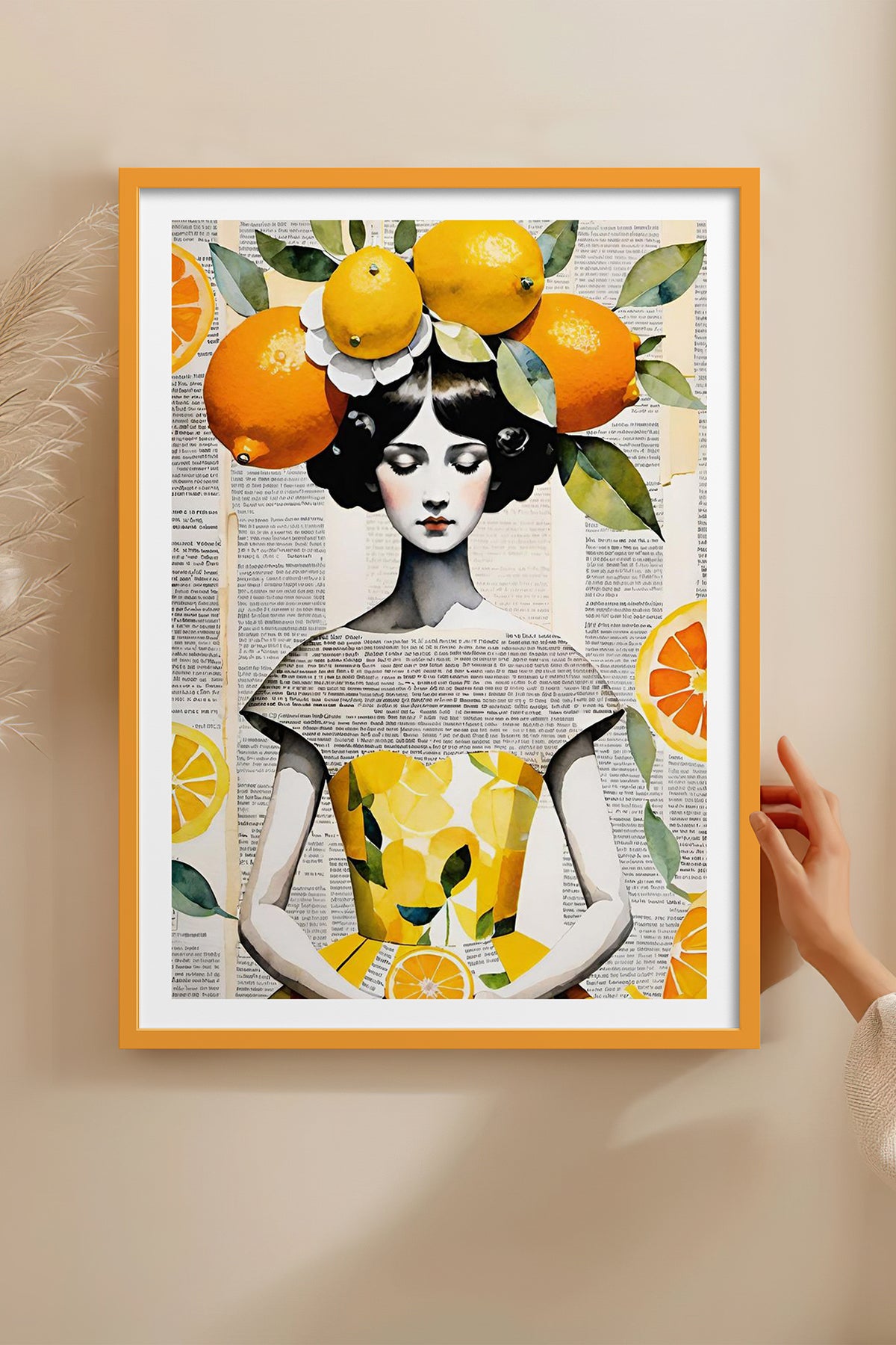HOMEPACK Ahşap Çerçeveli Tablo Çerçeveli Poster Sanatsal Modern Duvar Dekoru TK-1084