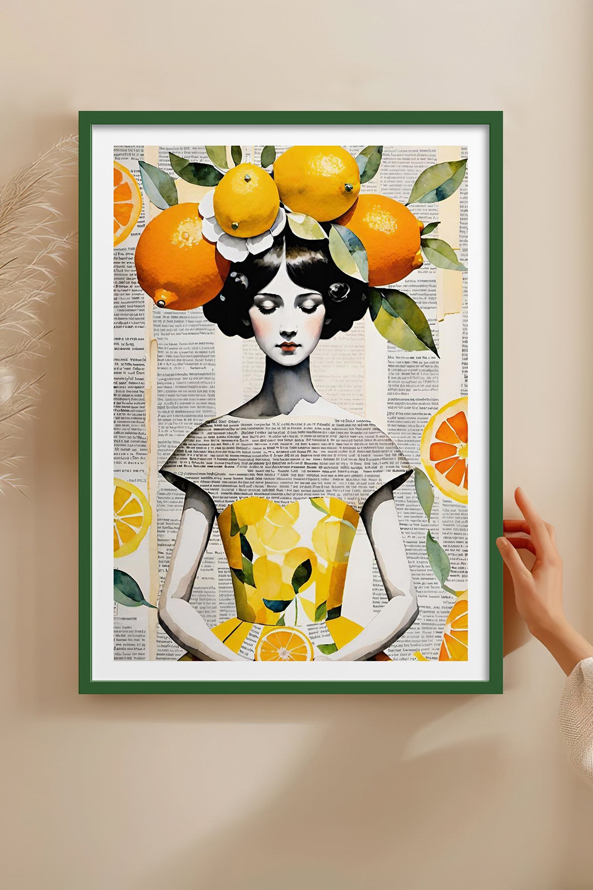 HOMEPACK Ahşap Çerçeveli Tablo Çerçeveli Poster Sanatsal Modern Duvar Dekoru TK-1084