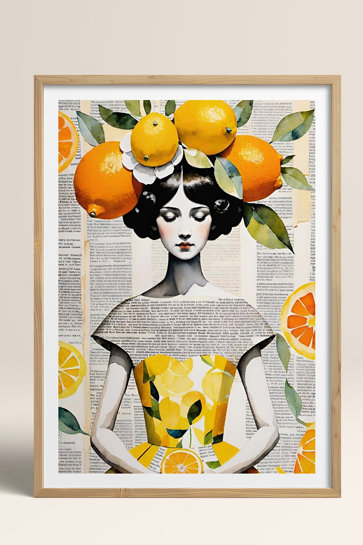 HOMEPACK Ahşap Çerçeveli Tablo Çerçeveli Poster Sanatsal Modern Duvar Dekoru TK-1084