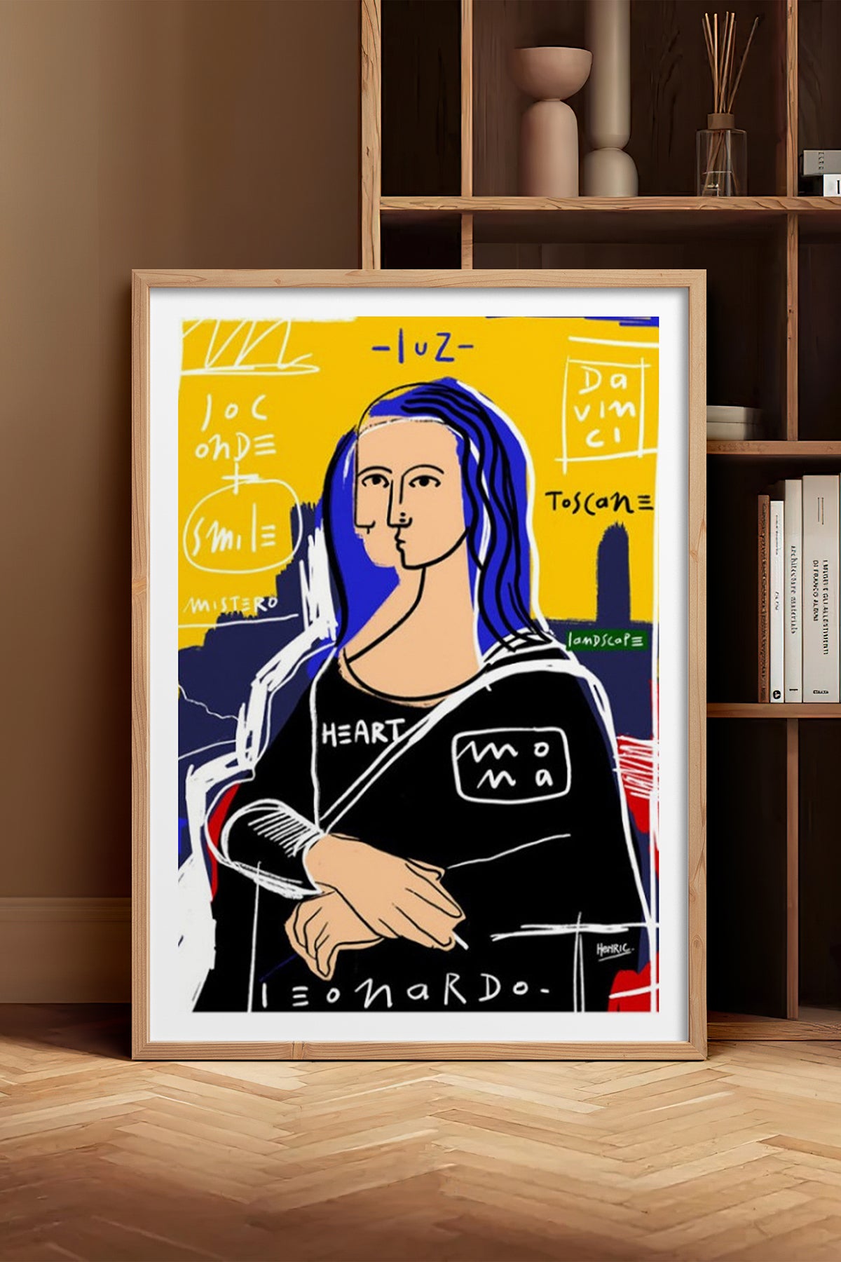 HOMEPACK Ahşap Çerçeveli Tablo Çerçeveli Poster Sanatsal Modern Duvar Dekoru TK-1086