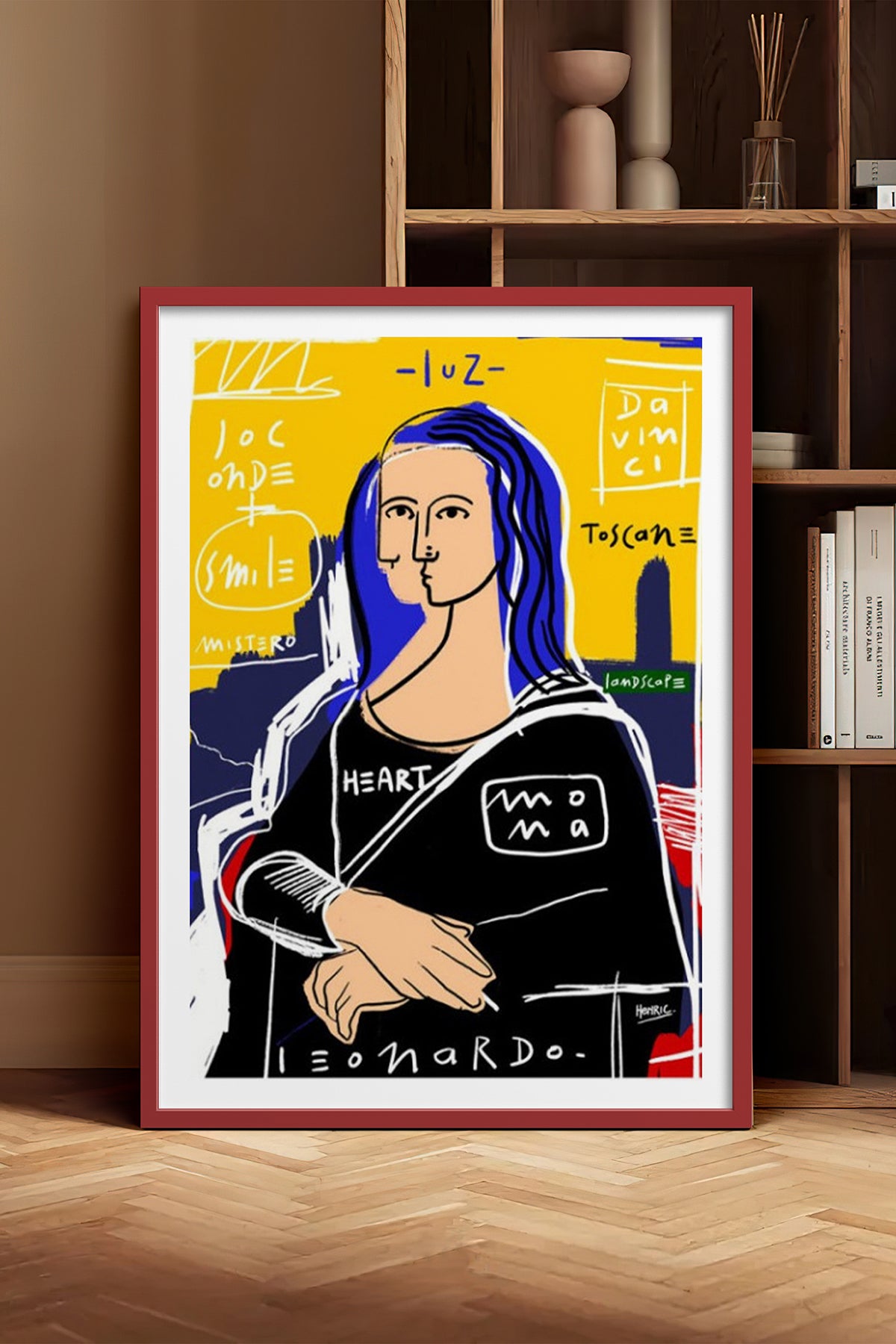 HOMEPACK Ahşap Çerçeveli Tablo Çerçeveli Poster Sanatsal Modern Duvar Dekoru TK-1086