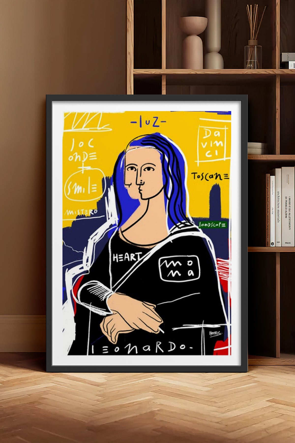 HOMEPACK Ahşap Çerçeveli Tablo Çerçeveli Poster Sanatsal Modern Duvar Dekoru TK-1086