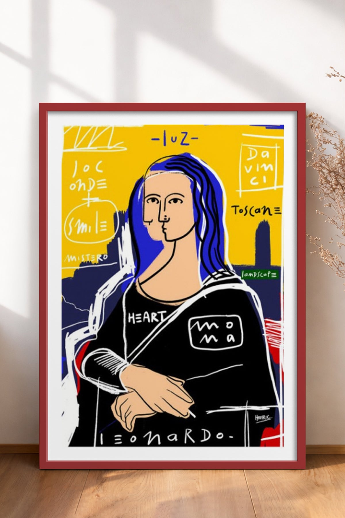 HOMEPACK Ahşap Çerçeveli Tablo Çerçeveli Poster Sanatsal Modern Duvar Dekoru TK-1086