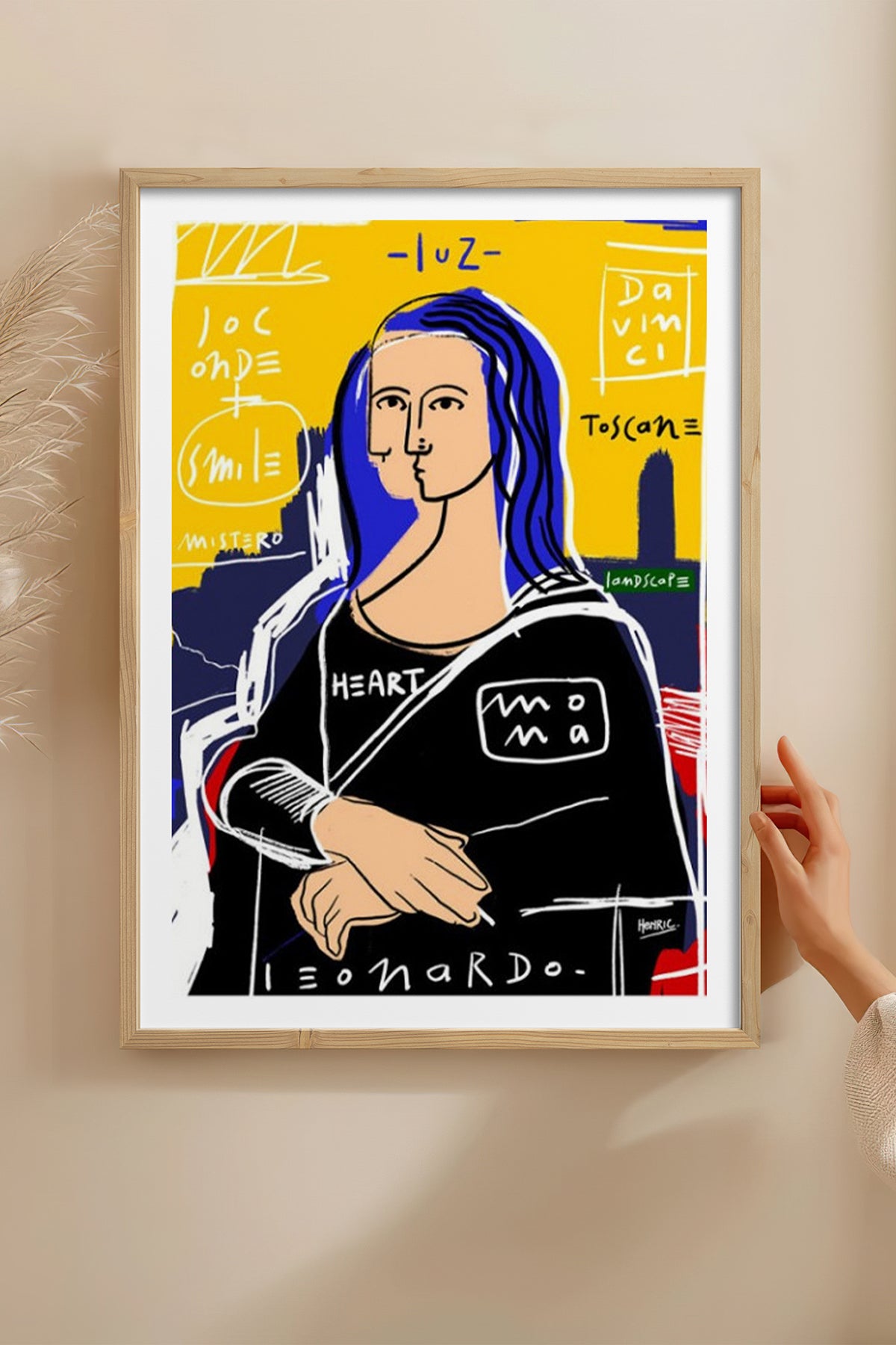 HOMEPACK Ahşap Çerçeveli Tablo Çerçeveli Poster Sanatsal Modern Duvar Dekoru TK-1086