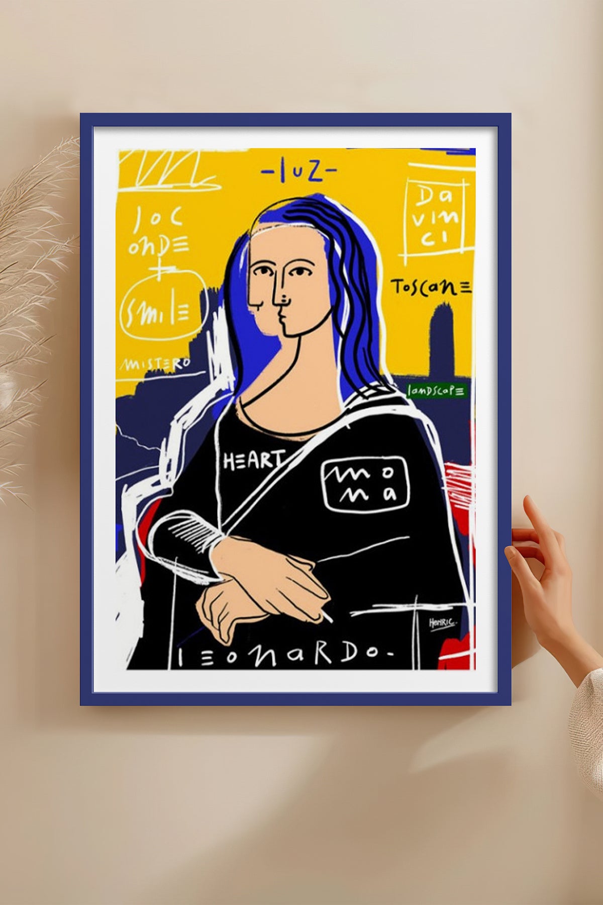 HOMEPACK Ahşap Çerçeveli Tablo Çerçeveli Poster Sanatsal Modern Duvar Dekoru TK-1086