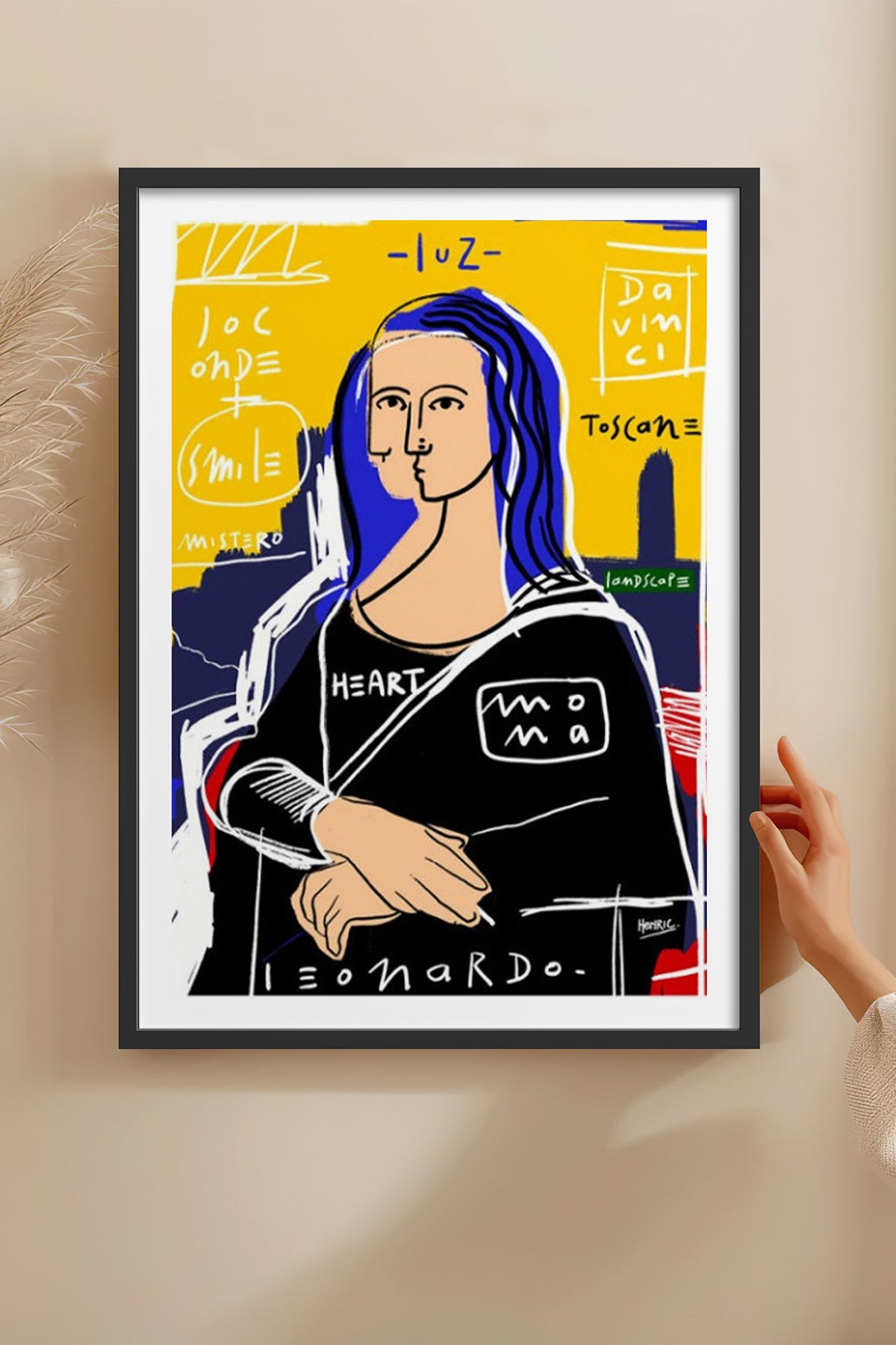HOMEPACK Ahşap Çerçeveli Tablo Çerçeveli Poster Sanatsal Modern Duvar Dekoru TK-1086