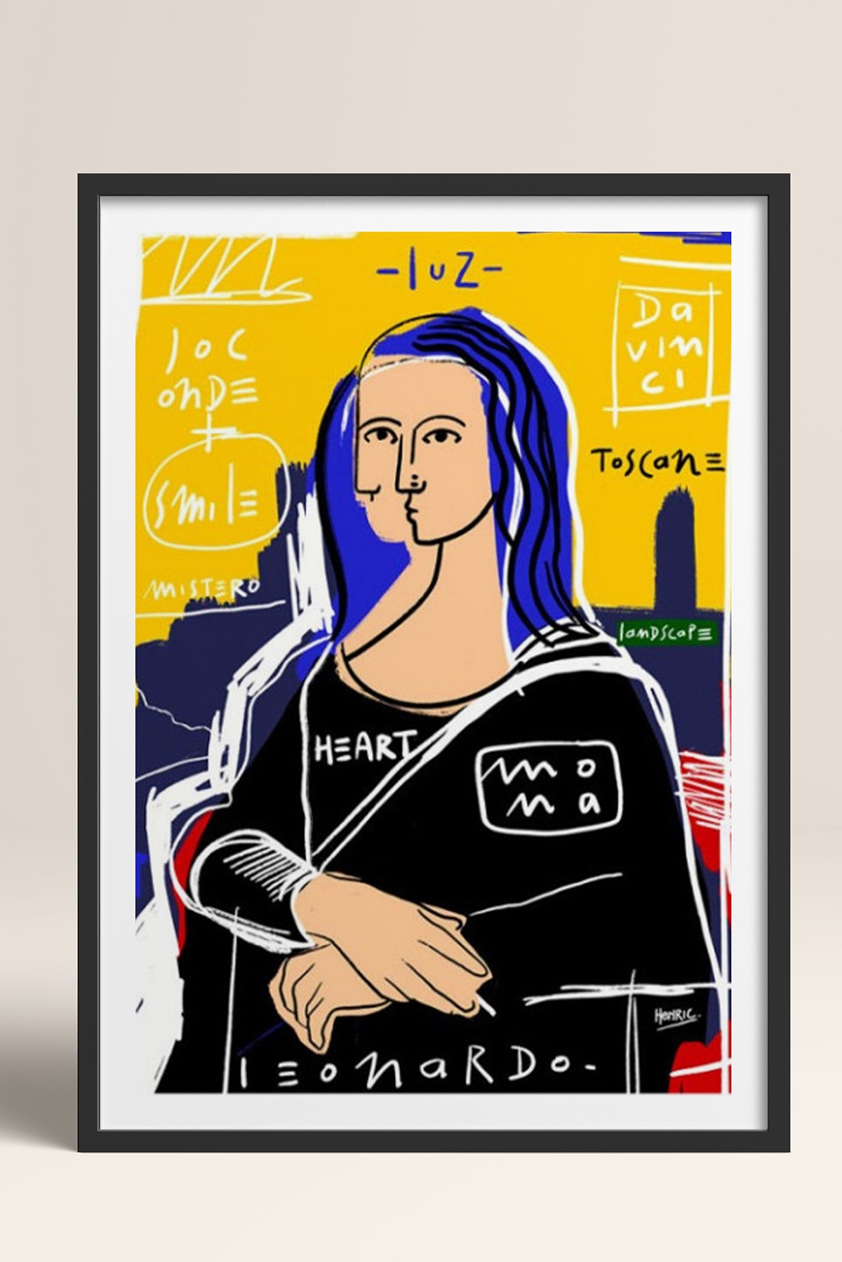 HOMEPACK Ahşap Çerçeveli Tablo Çerçeveli Poster Sanatsal Modern Duvar Dekoru TK-1086
