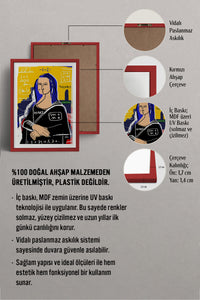 HOMEPACK Ahşap Çerçeveli Tablo Çerçeveli Poster Sanatsal Modern Duvar Dekoru TK-1086
