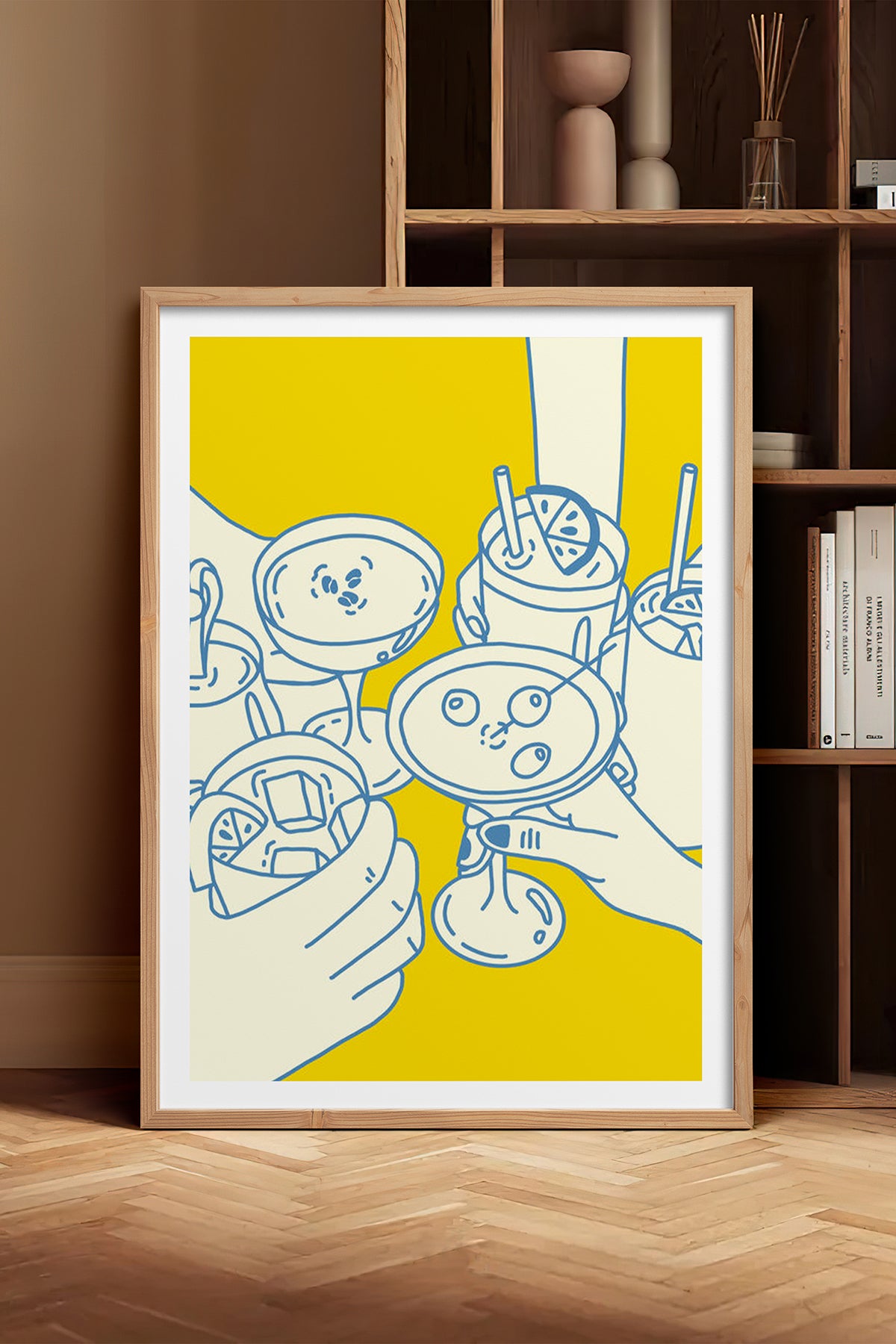 HOMEPACK Ahşap Çerçeveli Tablo Çerçeveli Poster Sanatsal Modern Duvar Dekoru TK-1091