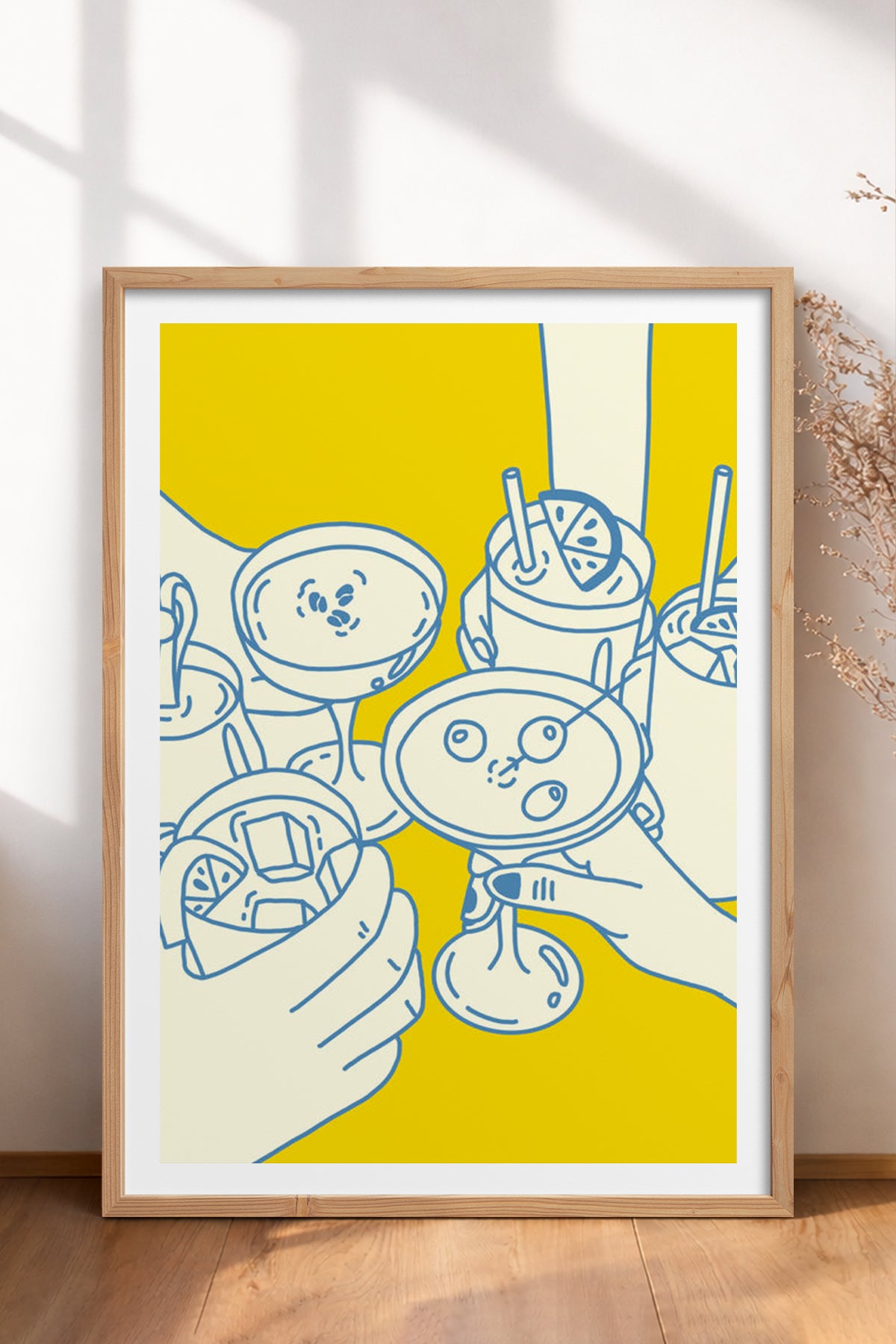 HOMEPACK Ahşap Çerçeveli Tablo Çerçeveli Poster Sanatsal Modern Duvar Dekoru TK-1091