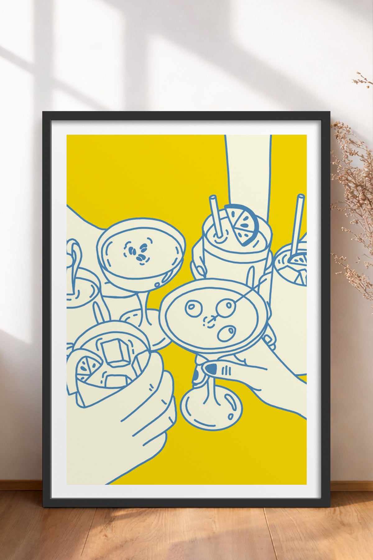 HOMEPACK Ahşap Çerçeveli Tablo Çerçeveli Poster Sanatsal Modern Duvar Dekoru TK-1091