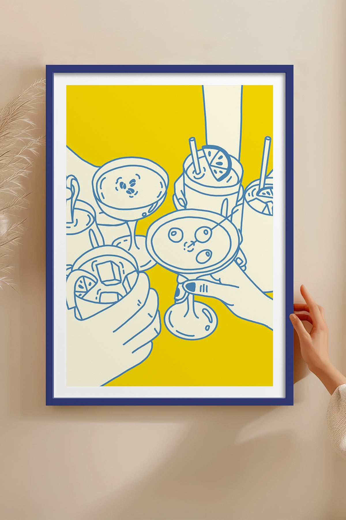 HOMEPACK Ahşap Çerçeveli Tablo Çerçeveli Poster Sanatsal Modern Duvar Dekoru TK-1091