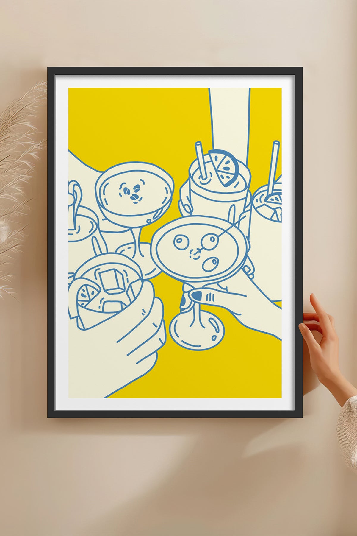 HOMEPACK Ahşap Çerçeveli Tablo Çerçeveli Poster Sanatsal Modern Duvar Dekoru TK-1091