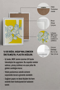 HOMEPACK Ahşap Çerçeveli Tablo Çerçeveli Poster Sanatsal Modern Duvar Dekoru TK-1091