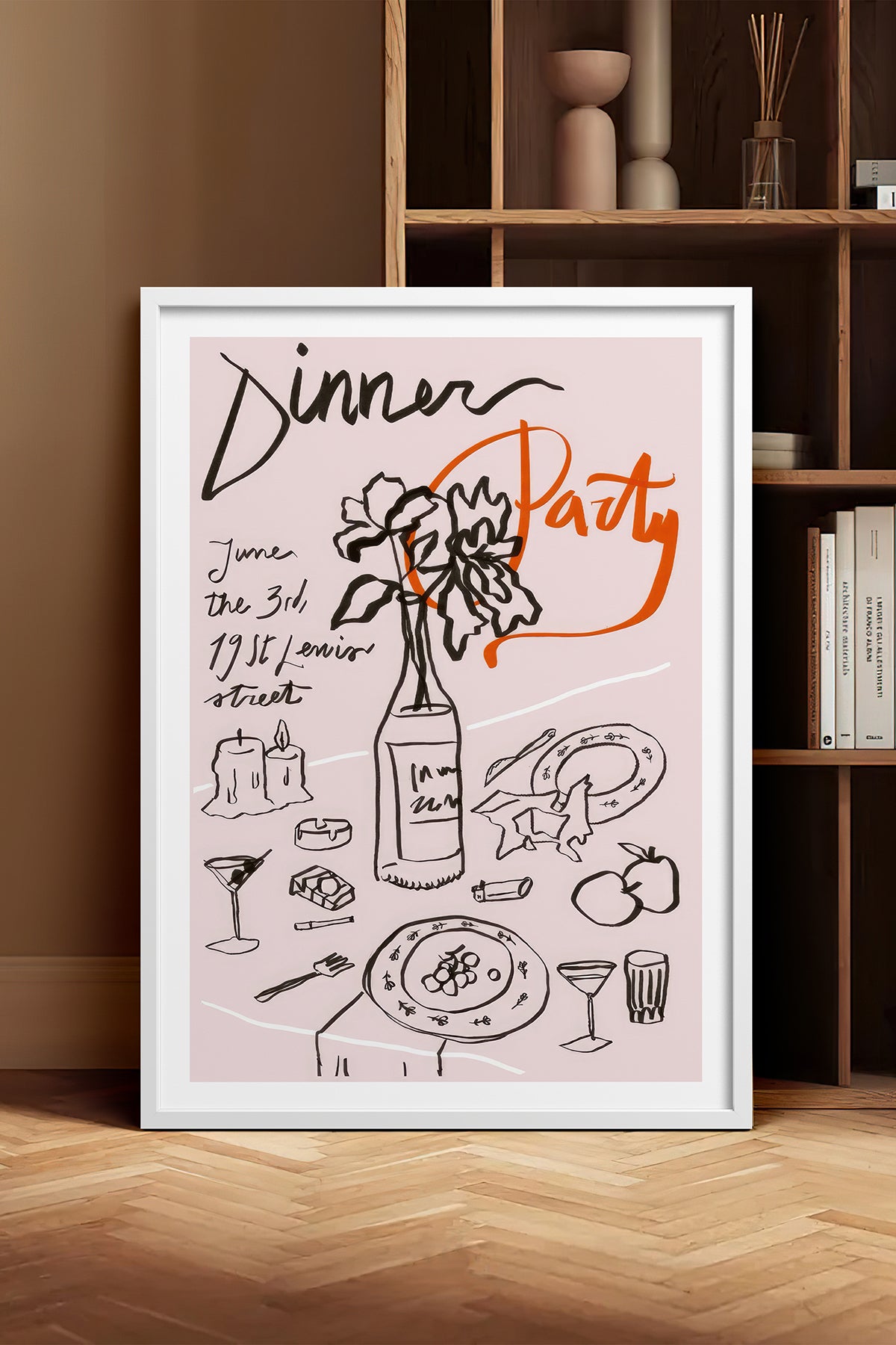 HOMEPACK Ahşap Çerçeveli Tablo Çerçeveli Poster Sanatsal Modern Duvar Dekoru TK-1093
