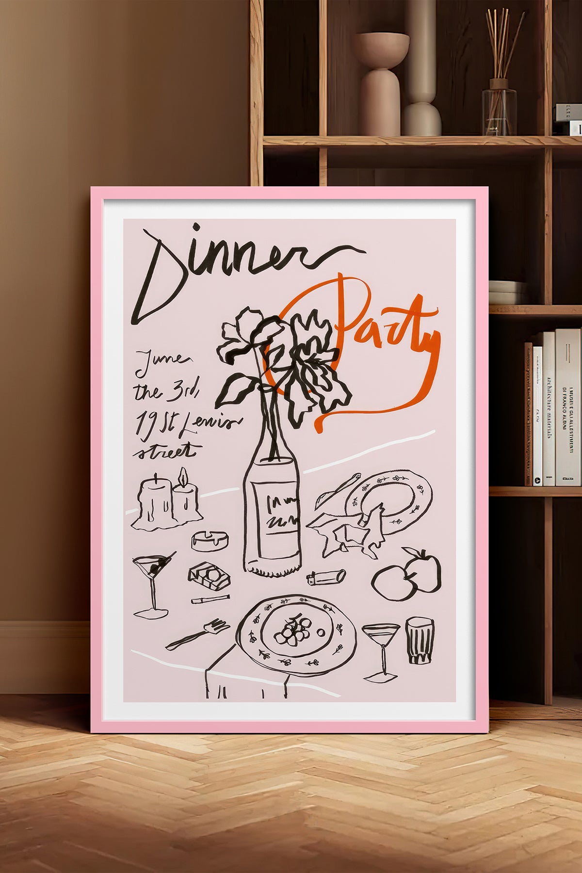 HOMEPACK Ahşap Çerçeveli Tablo Çerçeveli Poster Sanatsal Modern Duvar Dekoru TK-1093