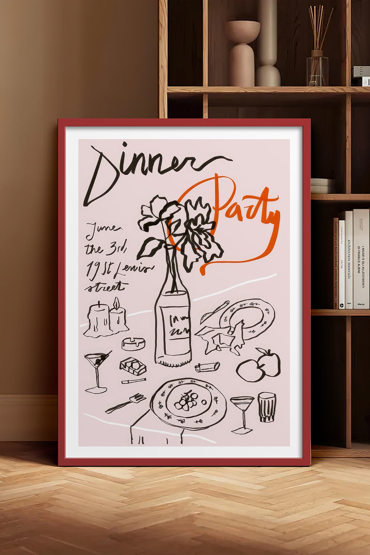 HOMEPACK Ahşap Çerçeveli Tablo Çerçeveli Poster Sanatsal Modern Duvar Dekoru TK-1093