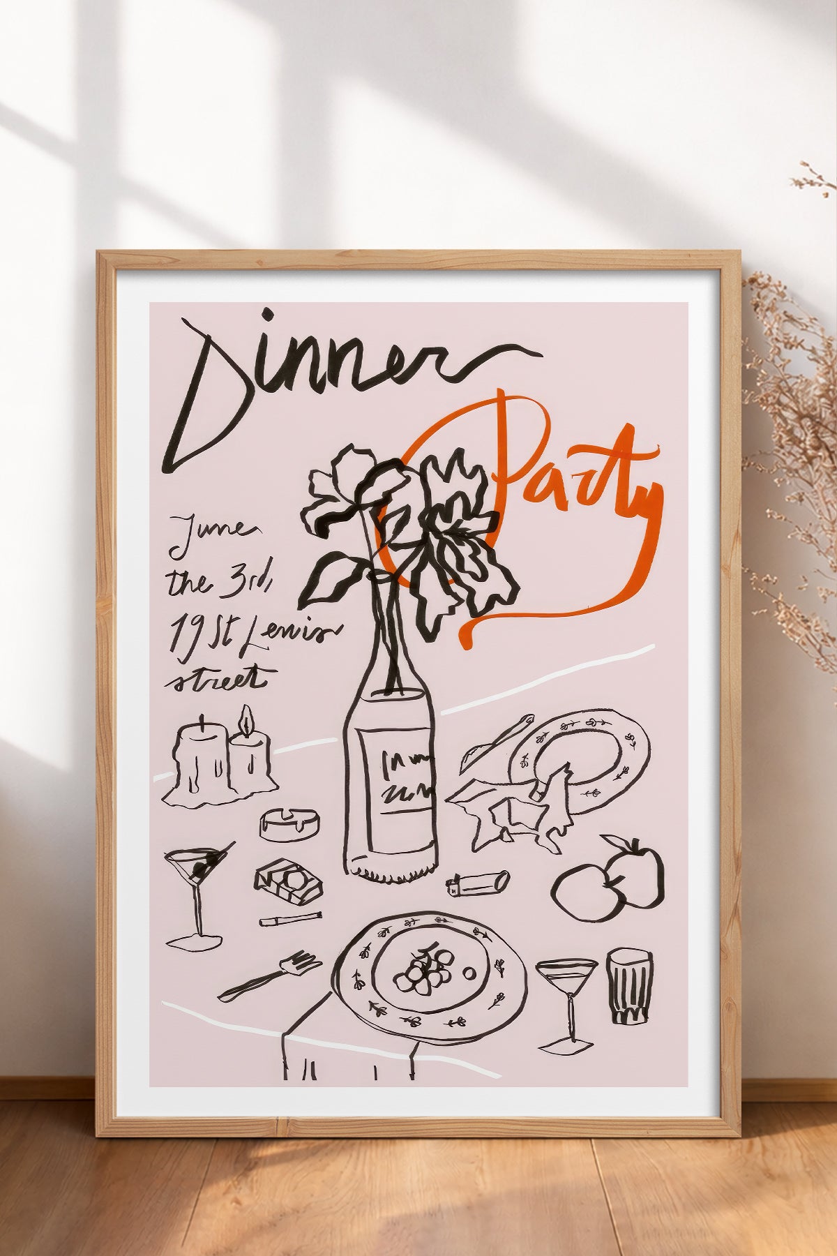 HOMEPACK Ahşap Çerçeveli Tablo Çerçeveli Poster Sanatsal Modern Duvar Dekoru TK-1093