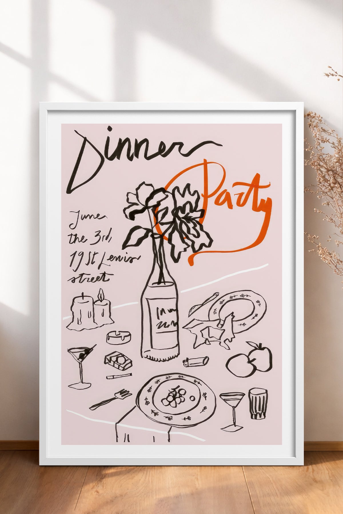 HOMEPACK Ahşap Çerçeveli Tablo Çerçeveli Poster Sanatsal Modern Duvar Dekoru TK-1093