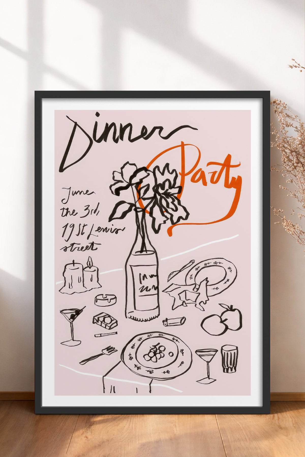 HOMEPACK Ahşap Çerçeveli Tablo Çerçeveli Poster Sanatsal Modern Duvar Dekoru TK-1093