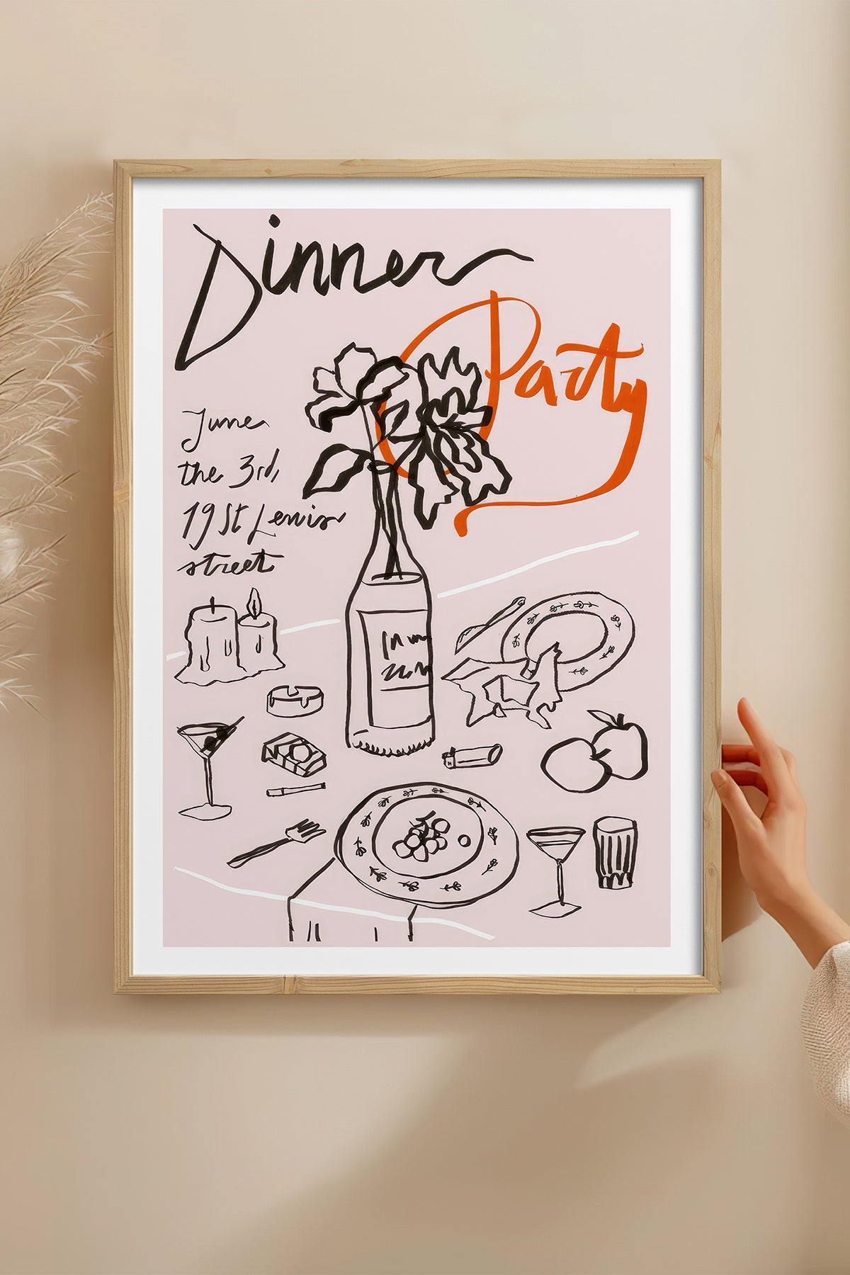 HOMEPACK Ahşap Çerçeveli Tablo Çerçeveli Poster Sanatsal Modern Duvar Dekoru TK-1093
