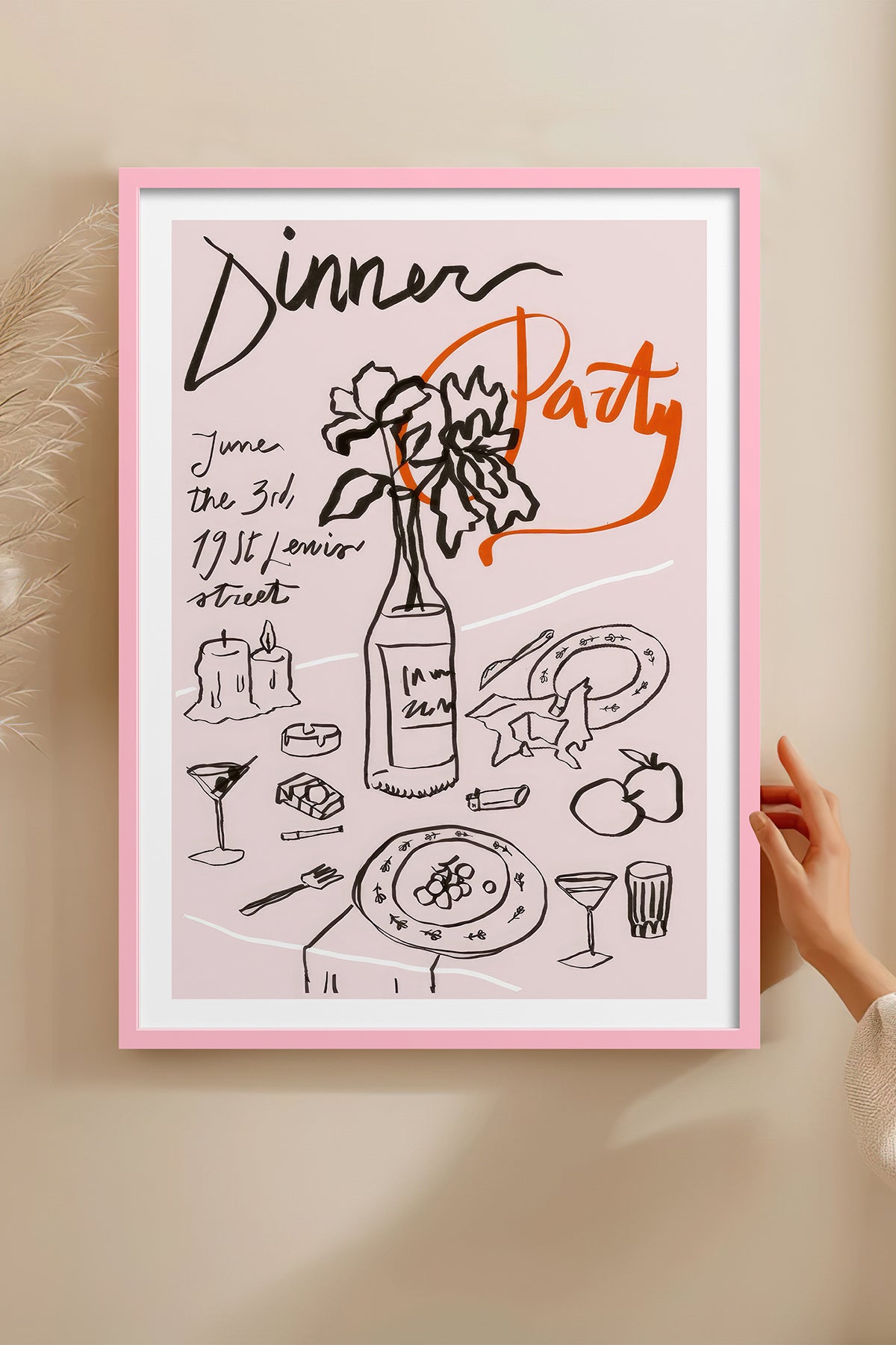 HOMEPACK Ahşap Çerçeveli Tablo Çerçeveli Poster Sanatsal Modern Duvar Dekoru TK-1093
