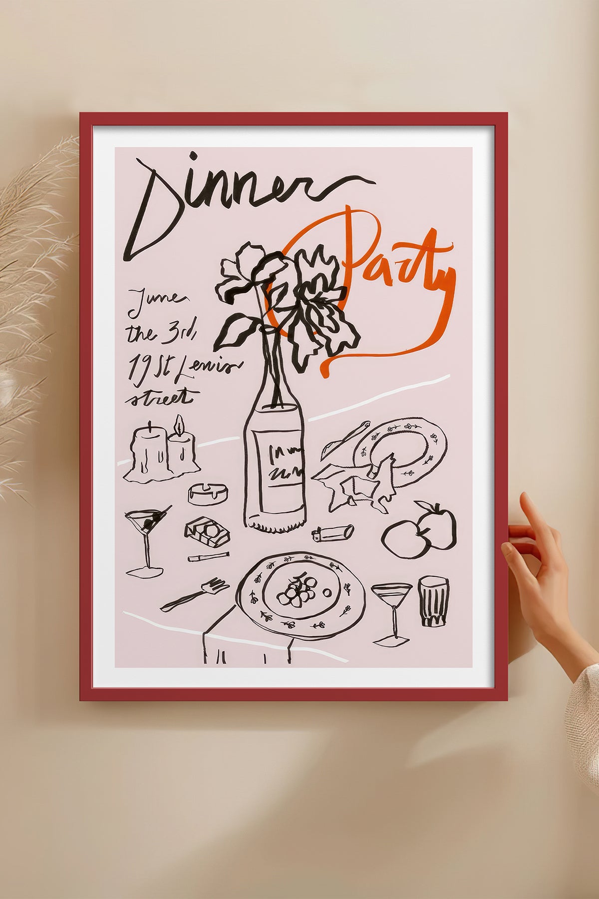 HOMEPACK Ahşap Çerçeveli Tablo Çerçeveli Poster Sanatsal Modern Duvar Dekoru TK-1093