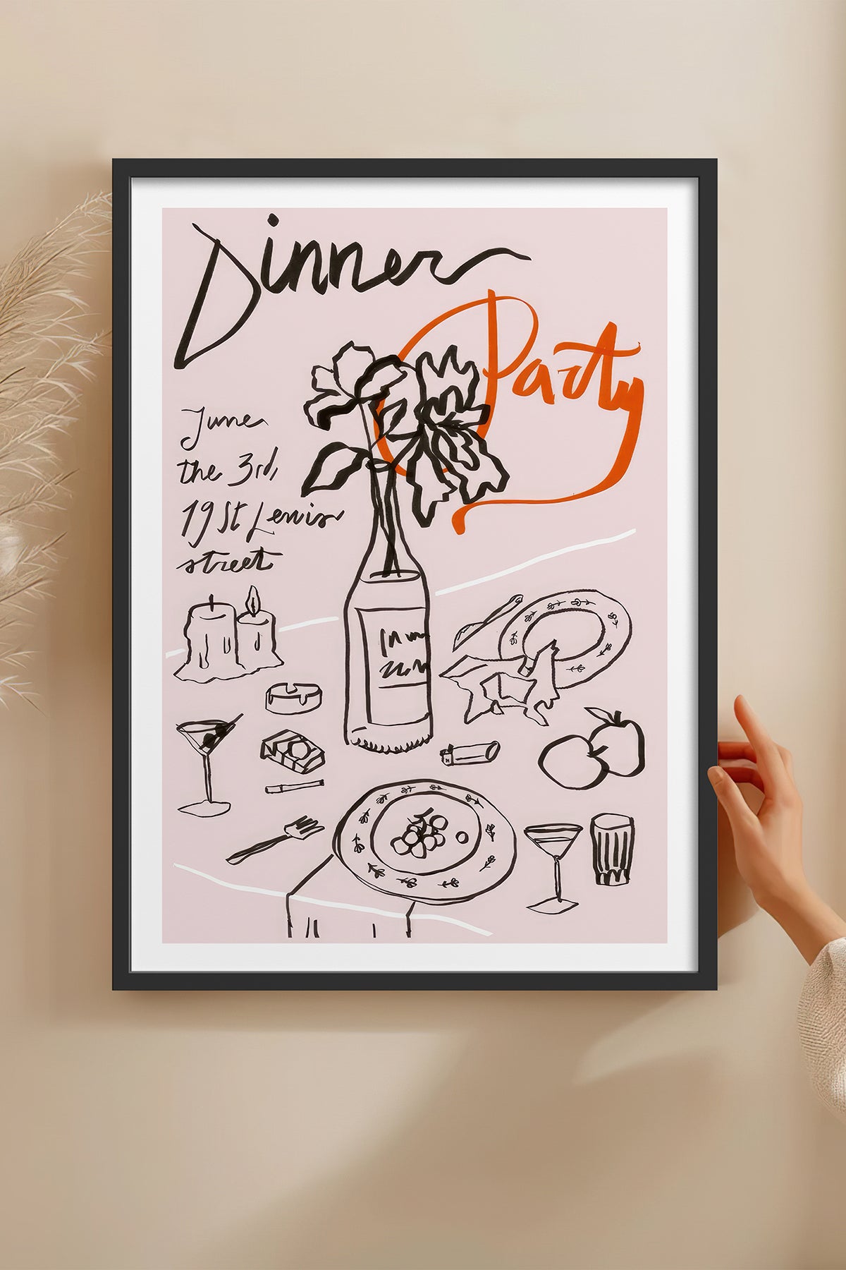 HOMEPACK Ahşap Çerçeveli Tablo Çerçeveli Poster Sanatsal Modern Duvar Dekoru TK-1093