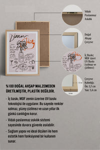 HOMEPACK Ahşap Çerçeveli Tablo Çerçeveli Poster Sanatsal Modern Duvar Dekoru TK-1093